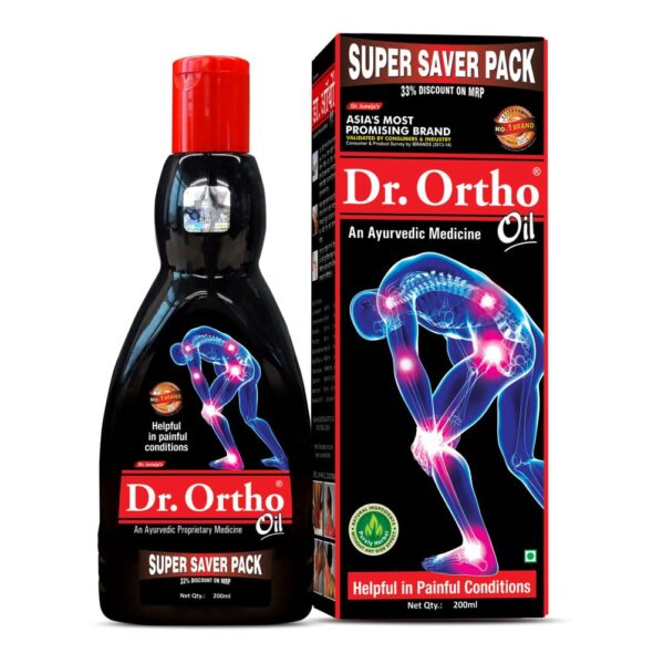 Dr.Ortho Ayurvedic Pain Relief Oil for Joints Pain, Knee & Back Pain 60ml- Super Saver Pack