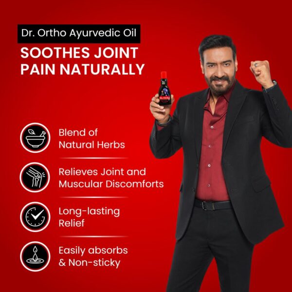 Dr.Ortho Ayurvedic Pain Relief Oil for Joints Pain, Knee & Back Pain 60ml- Super Saver Pack - Image 2