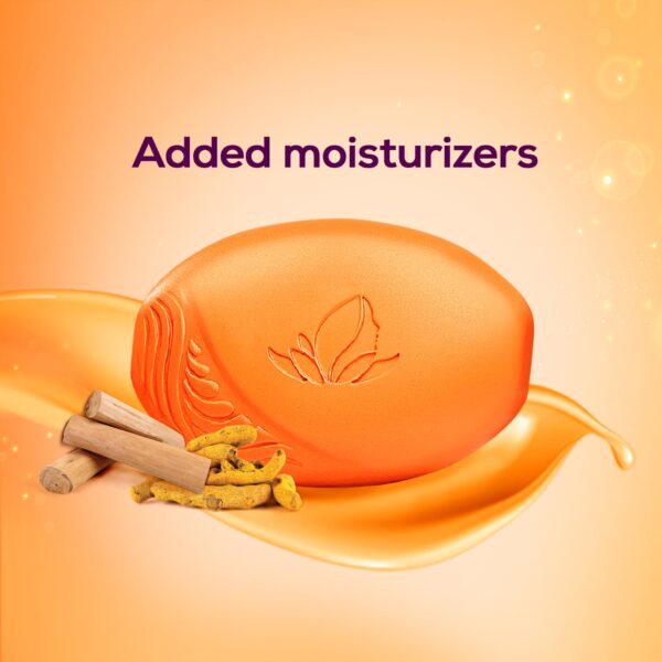 Santoor Sandal & Turmeric Soap for Total Skin Care, 125g (Pack of 4) - Image 6