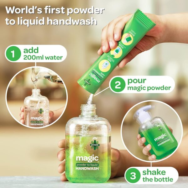 Godrej Protekt Mr. Magic Powder to Liquid Handwash 9g Refill - Image 2