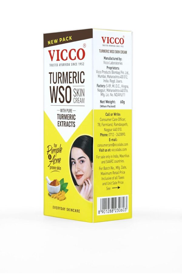 Vicco Turmeric WSO Cream | Ayurvedic Skin Care for Pimples, Dark Spots,[30g | Pack Of 1] - Image 5