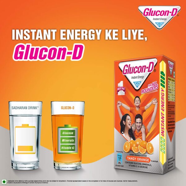 Glucon-D Tangy Orange Instant Energy Drink Mix Refill - Image 2